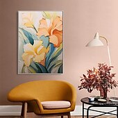 voordelige Olieverfschilderijen-met de hand geschilderd 3D bloem olieverfschilderij op canvas handgemaakte romige getextureerde muur kunst abstracte bloemen schilderij kunst voor woonkamer muur kunst cadeau voor haar madeliefje
