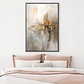 preiswerte Ölgemälde-Großes handgemaltes Blattgoldgemälde auf Leinwand, abstraktes beiges Ölgemälde, luxuriöse Kunst, strukturiertes Gemälde, handgemalte Kunst, goldenes Ölgemälde, Wanddekoration für Hoteldekoration