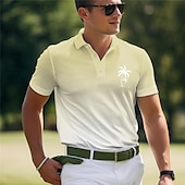 halpa Miesten Klassinen Polo-Kentucky Derby Miesten Havaijilaiset poolopaidat Golfpaita Lyhythihainen Poolopaidat Kauluspaidat Vapaa-aika Ranta-asut Lomavaatteet Trooppiset vaatteet Juhla-asut Napit 3D-tulostus Kesä Keltainen