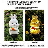 tanie Światełka Wielkanocne-wielkanocna słoneczna lampa ogrodowa królik żaba zwierzęca lampa słoneczna z żywicy na zewnątrz wodoodporny wystrój drewniany stos lampa wakacje dziedziniec chodnik trawnik dekoracja zewnętrzna 1 szt.