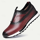 cheap Premium Leather Sneakers-Men&#039;s Premium Cowhide Leather Slip-On Loafers – Green and Black Brogue Design, Comfortable Cushioned Sole, Casual and Formal Shoes
