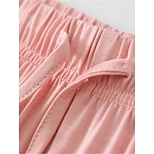 cheap Women&#039;s Sleepwear-Women&#039;s Pajamas Sets Pure Color Simple Comfort Home Daily Bed Modal Breathable Crew Neck Long Sleeve T shirt Tee Pant Elastic Waist Summer Spring Home Outfits
