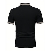 preiswerte Klassisches Poloshirt für Herren-Herren Poloshirt Polos mit Knöpfen Casual Sport Kargen Kurzarm Modisch Basic Farbblock Patchwork Sommer Regular Fit Schwarz Armeegrün Burgunderrot Marinenblau Beige Poloshirt