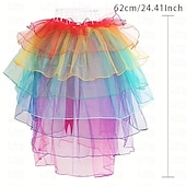 cheap Rainbow Everything-Rainbow Tutu Skirt for Women 8 Layers of Organza Fabric for Pride Clubwear Recitals Stage Performances Birthdays Theme Parties Carnivals Makeup Dance Parties Pride Parade Pride Month