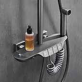 economico Rubinetti doccia-Sistema doccia / Valvola miscelatrice termostatica Impostato - Docetta inclusa Doccia multi spray Moderno Galvanizzato Esterno Valvola in ceramica Bath Shower Mixer Taps