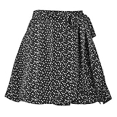 billiga Casual kjolar-dammardi gras kjol en linje mini hög midja kjolar rosett enfärgad vardagshelg sommar satin mode casual vin svart-vit svart rosa karnevalstema