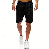 baratos Shorts de moletom-Homens Shorts de moletom Shorts casuais Com Cordão Cintura elástica Tecido Respirável Macio Casual Final de semana Moda Roupa de rua Preto Cinzento Micro-Elástica