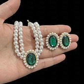 preiswerte Schmucksets-Schmuckset 1 Acryl Ohrringe Halsketten Damen Elegant Modisch Zierlich lieblich Schick Kreisförmig Schmuck-Set Für Party Partyabend Geschenk