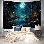 cheap Forest Tapestry-Trippy Forest Hanging Tapestry Wall Art Large Tapestry Mural Decor Photograph Backdrop Blanket Curtain Home Bedroom Living Room Decoration