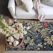 preiswerte Wohn- und Schlafzimmerteppiche-Inspirierter William Morris-Bereichsteppich, Küchenmatte, rutschfeste, ölbeständige Bodenmatte, Wohnzimmerteppich, Innen- und Außenmatte, Schlafzimmerdekoration, Badezimmermatte, Eingangsbereich,