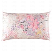 baratos Lençóis e fronhas-Fronha 100% seda amoreira 16 momme seda natural dupla face, capa de fronha com estampa floral de 1 peça com fecho de zíper oculto, cuidados de beleza hipoalergênicos
