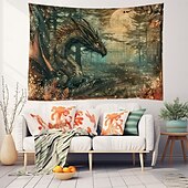 cheap Animal Tapestries-Vintage Dragon Hanging Tapestry Wall Art Large Tapestry Mural Decor Photograph Backdrop Blanket Curtain Home Bedroom Living Room Decoration
