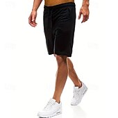 baratos Shorts de moletom-Homens Shorts de moletom Shorts casuais Com Cordão Cintura elástica Tecido Respirável Macio Casual Final de semana Moda Roupa de rua Preto Cinzento Micro-Elástica