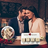 preiswerte Hochzeitsdekorationen-Datum Nacht Würfel nach dunkler Ausgabe | Geschenk zum 5. Jahrestag | Paargeschenk | Hochzeits- oder Verlobungsgeschenk, Valentinstagsgeschenk