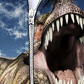 billiga Pojkens 3D-djur-Pojkar 3D Dinosaurie Huvtröja Kappa Ytterkläder Långärmad Höst Vinter Aktiv Streetwear Häftig Polyester Barn 3-12 år Blixtlås Gata Dagligen Normal