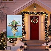 levne Zahradní vlajky, banner-Ježíšská zahradní vlajka 12x18 palců Venkovní dekorace On vstal Vítejte Zahradní terasa vlajka Květinový dvorek vlajka Dvouruční prázdninové venkovní vlajky 1ks