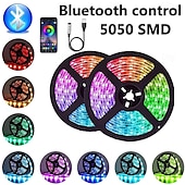 levne USB Strip Lights-voděodolný LED pásek světelný tv usb světlo 1/2/3/5 metrů s aplikací bluetooth bazénový světelný pásek 3k ovládání 5v řetězový led pásek smd5050 led páska