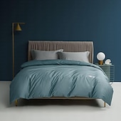 economico 100% cotone-Copripiumino 100% cotone, lenzuolo piano, lenzuolo con angoli, combinazione libera, set di biancheria da letto in raso a 300 fili, copripiumino di qualità premium, federa, collezione letto grigio,