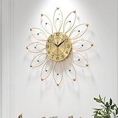 olcso fém fali dekoráció-nagy falióra virágos fém dekoratív csendes nem ketyeg nagy órák modern lakberendezés nappaliba hálószoba étkező iroda