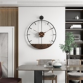 tanie metalowe dekoracje ścienne-Duży zegar ścienny metalowy retro minimalistyczny nowoczesny okrągły cichy, nie tykające zegary na baterie do salonu/domu/kuchni/sypialni/biura/wystrój szkoły