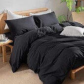 お買い得  羽毛布団カバーセット-寝具布団カバーセット - 掛け布団カバー 1 枚、枕カバー 2/1 枚付き - 掛け布団カバー 3/2 枚、ファスナー開閉式、セージグリーン、ピーチパズ、レッド、ブルー、イエロー、ホワイト、ブラック。