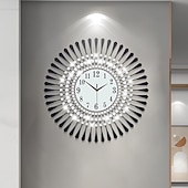 baratos decoração de parede de metal-Grande relógio de parede de metal decorativo silencioso não-ticking grandes relógios modernos decorações para casa para sala de estar quarto sala de jantar escritório
