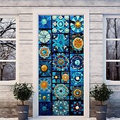 billige Dørdeksler-l.t. hjem avlastning blomster dørdeksler dør billedvev dør gardin dekorasjon bakteppe dør banner for inngangsdør gårdshus ferie fest dekor forsyninger