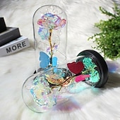 economico Forniture per eventi e party-Fiore di rosa luminescente arcobaleno - Regalo romantico per donne ideale per la festa della mamma anniversari matrimoni e occasioni speciali