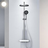 abordables Grifos de ducha-Sistema ducha / Válvula mezcladora termostática Conjunto - Alcachofa incluida Ducha de chorro múltiple Cascada Moderno Galvanizado Apertura Externa Válvula Cerámica Bath Shower Mixer Taps