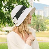 economico Cappelli per feste-berretto Fibra Cappelli da pescatore A falda larga Cappello di paglia Matrimonio Informale Elegante Protezione solare Con Fiocco A fantasia Copricapo Copricapo