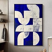 abordables Pinturas abstractas-pintura al óleo azul pintada a mano lienzo puro pintado a mano colores baratos pintura arte de la pared pinturas al óleo abstractas imágenes de decoración de pared de hotel moderno pinturas de arte