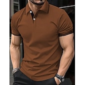 preiswerte Klassisches Poloshirt für Herren-Herren Poloshirt Polos mit Knöpfen Geschäft Casual Kargen Kurzarm Modisch Basic Glatt Taste Sommer Regular Fit Weiß Gelb Rot Marinenblau Königliches Blau Blau Poloshirt