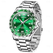 abordables Montres à quartz-Montre homme OLEVS à quartz minimaliste mode décontractée lumineuse calendrier étanche en acier