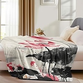 abordables Mantas de cama-Manta con estampado floral, mantas de franela, cálidas, regalos para todas las estaciones, manta grande