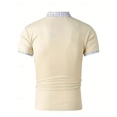 olcso Férfi klasszikus póló-Férfi POLO trikó Button Up Polos Hétköznapi Sport Hajtóka Rövid ujjú Divat Alap Színes Tyúklábminta Kollázs Zseb Nyár Normál Fekete Fehér Tengerészkék Medence Khakizöld POLO trikó