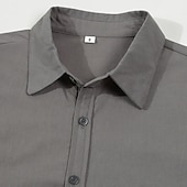 cheap Men's Non Iron Shirts-Men's Dress Shirt Button Up Shirt Plain Wedding Daily Light Blue Black White Pink Long Sleeve Lapel Spring &amp;  Fall Clothing Apparel Collared Shirts