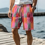 abordables Impression Géométrique-géométrie complexe pour hommes short imprimé 3d maillot de bain taille élastique cordon de serrage avec doublure en maille aloha style hawaïen vacances plage s à 3xl