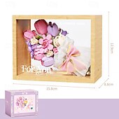 baratos Brinquedos de Montar-presentes do dia das mulheres luar sociedade mini partículas criativas brinquedos diy blocos de construção de flores eternas série pacote de flores dia das mulheres presentes do dia das mães para