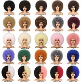 economico Parrucche da festa-parrucche afro rosse per donne nere parrucca senza colla da indossare e andare da 10 pollici parrucche afro ricce parrucche sintetiche color borgogna per feste quotidiane costume cosplay uso