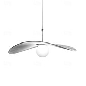 abordables Éclairages circulaires-Lampe suspendue LED couleur de lumière chaude, design rond, luminaire suspendu en tissu, style nordique moderne, lampes suspendues pour salle à manger, chambre à coucher, 110-240v