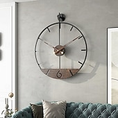 tanie metalowe dekoracje ścienne-Duży zegar ścienny metalowy retro minimalistyczny nowoczesny okrągły cichy, nie tykające zegary na baterie do salonu/domu/kuchni/sypialni/biura/wystrój szkoły