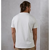 ieftine Tricouri și maieuri pentru bărbați de elită-Bărbați Imprimeu Tricou Tee Top 100% Bumbac Manșon scurt Grafic Cămaşă Alb Gri Tricou confortabil Stradă Sport exterior Îmbrăcăminte de designer de modă