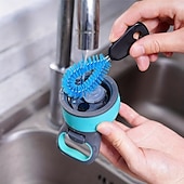 economico Pulizia cucina-Set di spazzole per la pulizia delle bottiglie d&#039;acqua 3 in 1: perfetto per bottiglie a collo stretto, bottiglie sportive, tazze da caffè, bicchieri e fiaschette