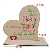 olcso Anyák napi ajándék nőknek-nőnapi ajándékok 3 db határon átnyúló forró eladó új anyák napi szív alakú fa díszek uv festett fa kézműves kreatív termékek raktáron anyák napi ajándékok anyának