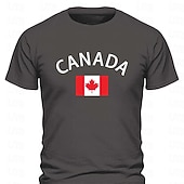 billige Menns grafiske t -skjorte-Herre Canada Flagg Korte Ermer Grafisk T-skjorte