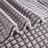 cheap Blankets &amp; Throws-Thickened Solid Color Pineapple Checked Flannel Blanket Coral Velvet Sofa Cover Blanket Air Conditioning Blanket Nap Blanket