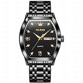 cheap Quartz Watches-OLEVS Men Quartz Watch Fashion Business Wristwatch Luminous Calendar Date Week Waterproof Steel Watch