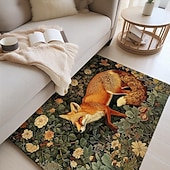 levne Koberce na plochu-inspirovaný william morris fox area kobereček kuchyňská podložka neklouzavá olejivzdorná podlahová podložka obývací pokoj koberec vnitřní venkovní podložka dekorace ložnice koupelna podložka vchod