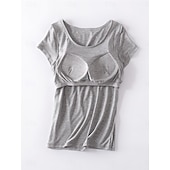 economico Pigiami da donna-pigiama da donna set colore puro semplice comfort casa quotidiano letto modal traspirante girocollo manica corta maglietta pantaloni pettorali protezioni abiti estivi per la casa