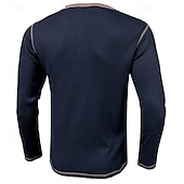 cheap Casual Henley Tee-Men&#039;s T Shirt Henley Shirt Waffle Knit Tee Tee Top Long Sleeve Shirt Long Sleeve Color Block Solid Fashion Designer Basic Patchwork Henley Vacation Street Casual Spring &amp;  Fall Dark Gray Black White